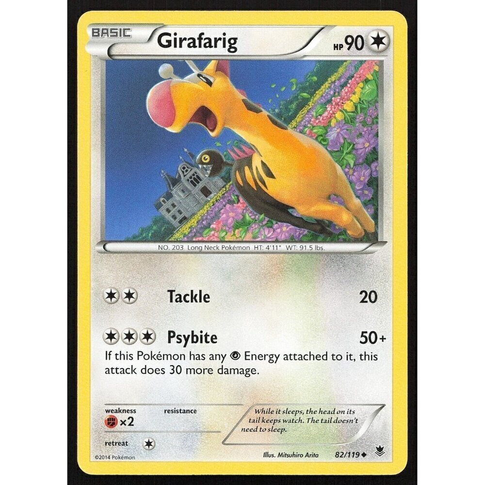 Girafarig 82/119 Pokemon Phantom  Forces Colorless Uncommon 2014 MP